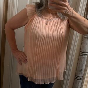 Willi smith pleated and lined sleeveless top